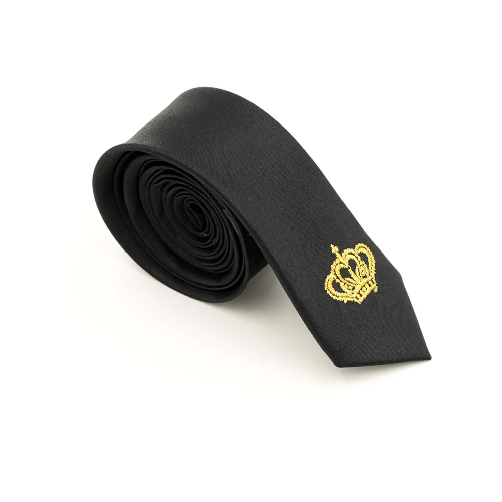 Мужской узкий галстук с изображением короны - Цвет: Golden crown