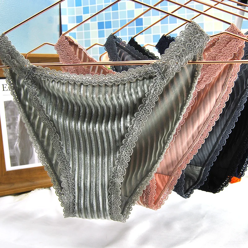 

New sexy ladies underwear high quality lace stripes female triangle underwear simple comfortable breathable girl underwear women