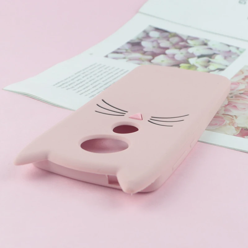 Cute 3D Cartoon Silicon Case for Motorola Moto E5 Plus E5+ Cases Japan Glitter Beard Cat Lovely Ears Kitty Phone Cover MOTOE5