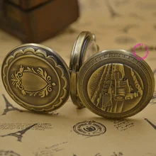 wholesale men Mechanical Pocket Watch train man fob watches steampunk bronze roman antique vintage retro Stylish hand Wind good