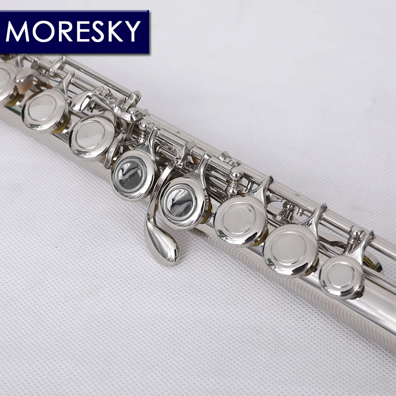MORESKY 16/17 закрытые/открытые отверстия C Ключ флейта из мельхиора