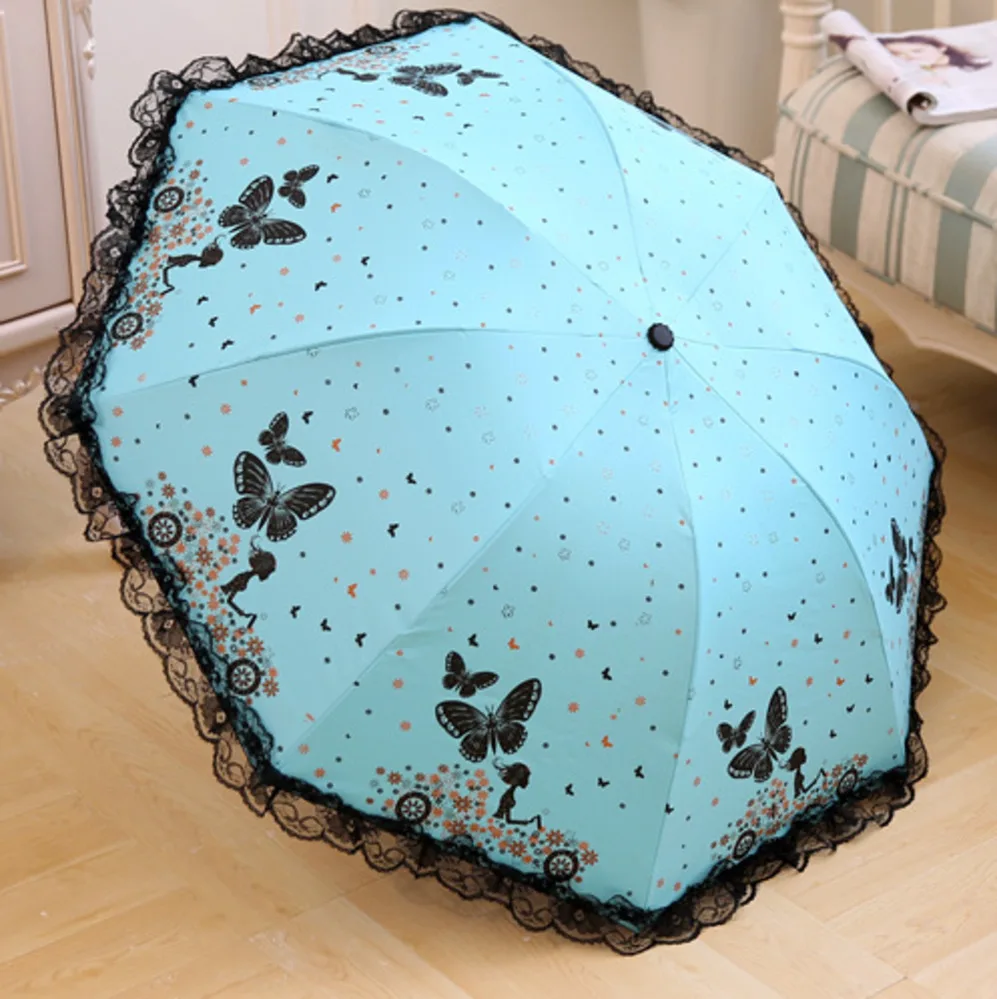New Girl Umbrellas Women Rain Butterfly Fairy Umbrella Modern Fashion