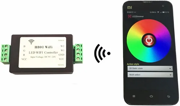 H801 WiFi LED диммер RGBW WIFI контроллер вход по DC5 24V выход 4CH * 4A|wifi led controller|led wifi controllerled