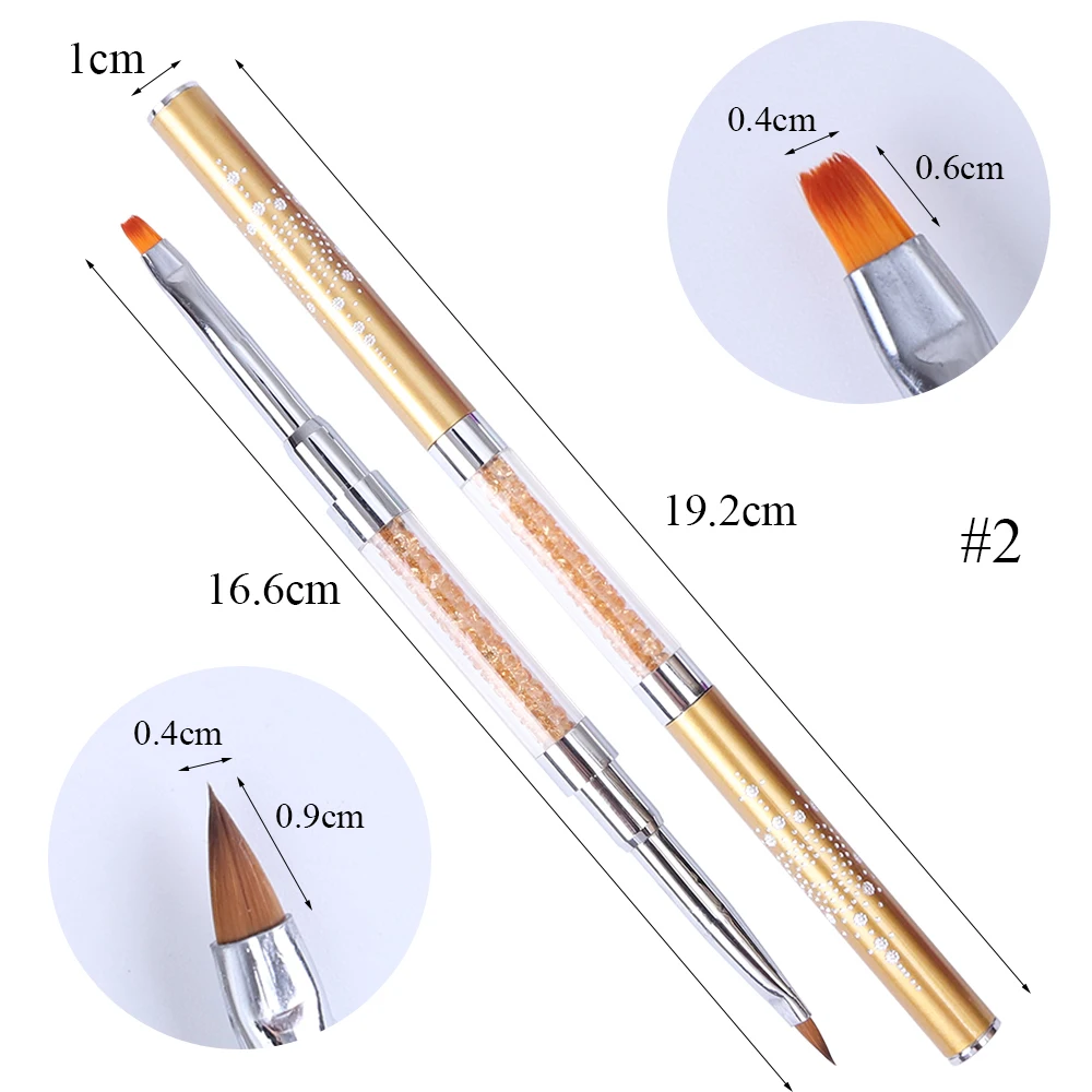 1 шт., нейлоновая кисть для нейл-арта двойного назначения, стразы, ручка для раскрашивания, рисования, ручка для маникюра, УФ-Гель-лак, инструменты для нейл-арта LA820