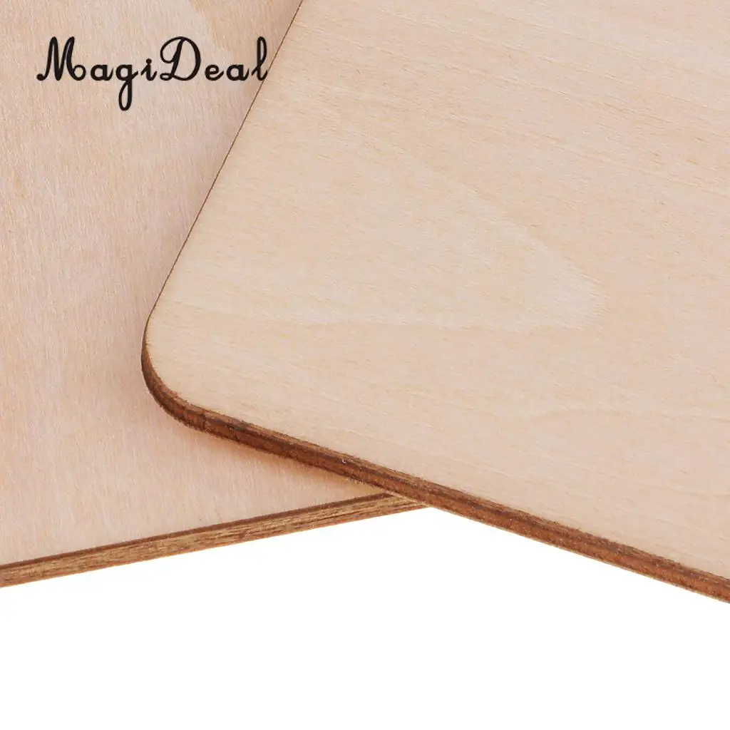 50mm 80mm 120mm Wooden Square MDF Unfinished Wood Pieces Blank Plaque for DIY Craft Pyrography Embellishments