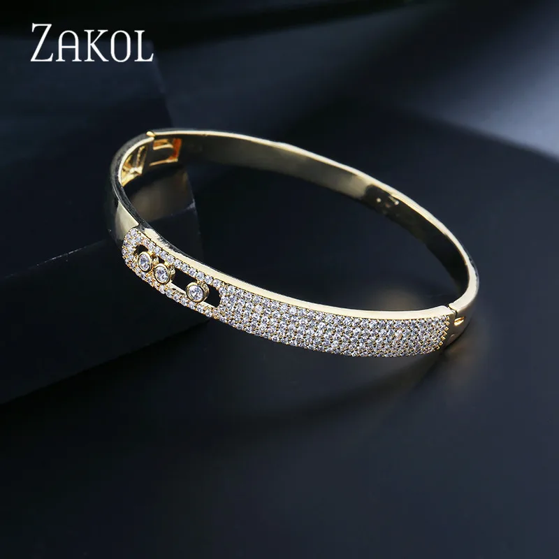 ZAKOL модный роскошный браслет для матери, белый кубический цирконий, свадебный браслет и браслет, энергетический браслет для женщин и мужчин FSBP2015