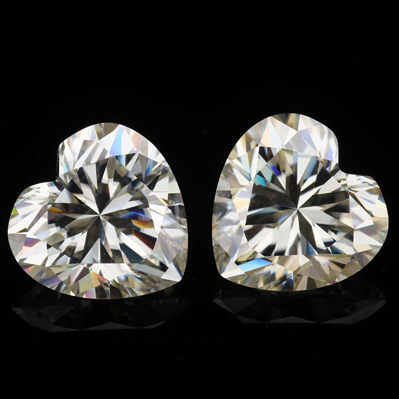 Кольцо с алмазом Moissanites IJ Цвет Муассанит 6*6 мм Сердце Форма бриллиантовой огранки