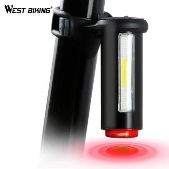 

WEST BIKING Cycling LED Tube Warning Safety Lamp MTB BikeTailLamp Bicycle Seatpost USB Charging Lamp Bike for Bicycle Seat Post
