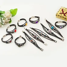 1 шт. Сменные ювелирные изделия новые кожаные часы черные и коричневые браслеты подходят к защелке Серебряный браслет