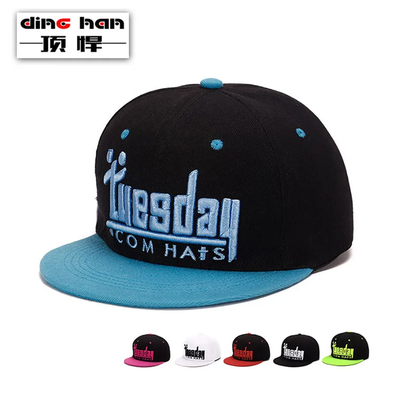 

Korea Spring Summer Flat Brim Adjustable Casual Baseball Cap Letter TUESDAY Pattern for Women Men
