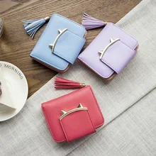 Tassel Women Wallet Small Cute Wallet Women Short Leather Wallets Cat Design Female Purse Lady Card Holder zipper purse PU Leath korean cute cat wallets women small zipper girl wallet brand designer pu leather women coin purse female card holder clutch bag