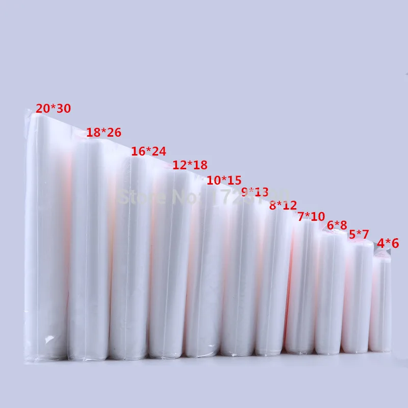 High Quality 100pcs clear resealable small ziplock bag 12C thick plastic zip lock bags 6*9cm 7*10cm 8x12cm 9x13cm 10x15cm 5