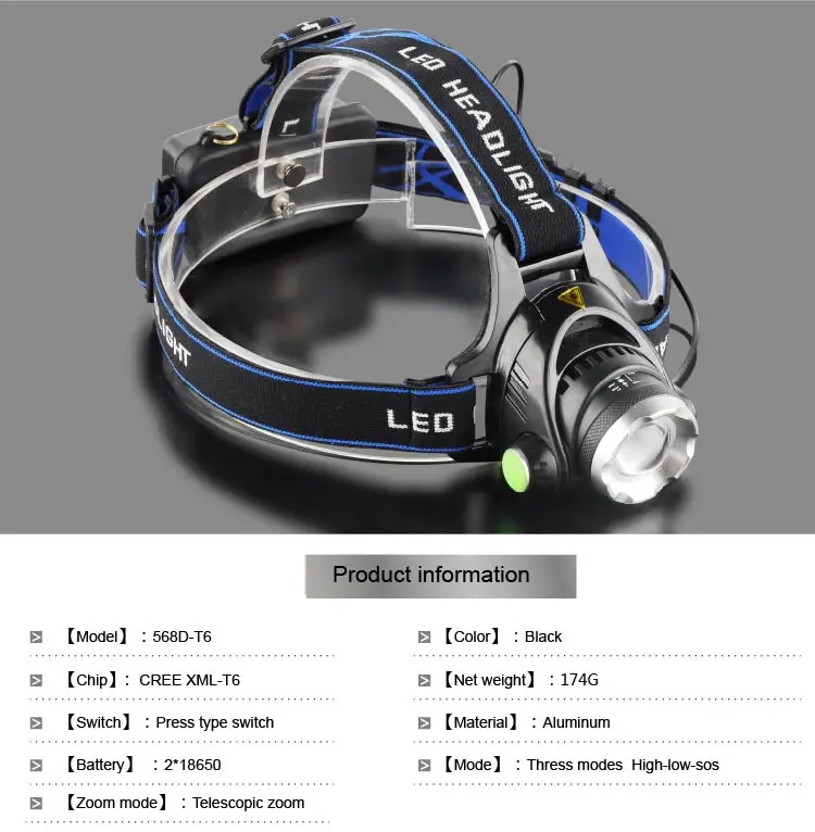 3800LM светодиодный налобный фонарь T6, налобный фонарь+ Q5 мини фонарик 2000lm Zaklamp Taschenlampe