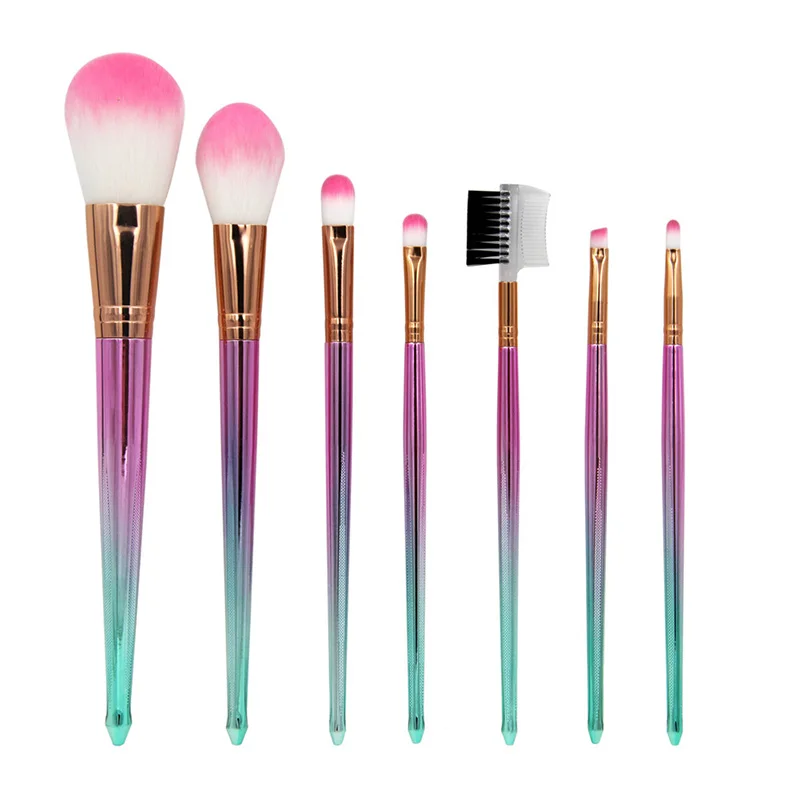 

New 7pcs Pink Colorful Unicorn Makeup Brushes Set Foundation Eyebrow Powder Eye Face Brush Cosmetic Beauty Make Up Tools
