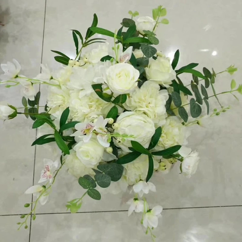 D3 37cm Сделай Сам, оливковый стол, украшения для стола, искусственный цветок, пион, роза, шар, фон, Свадебный декор, дорога, свинцовая стена, отель, вечерние, шелковые цветы - Цвет: D3 37cm