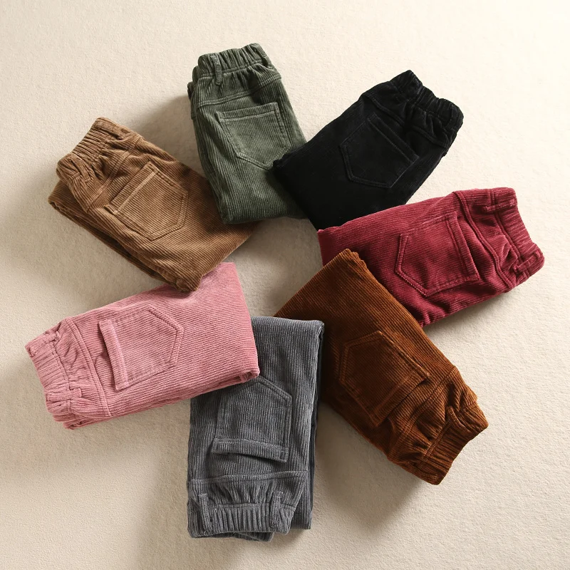 

Autumn Winter Corduroy Pants Women Elastic Waist Plus Velvet Thicken Trousers Women Pantalon Femme Casual Long Harem Pants C4718