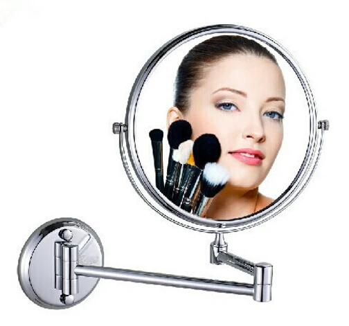 Горячее предложение для ванной комнаты хромированное настенное 8 дюймов Латунь 3X/1X зеркало для ванной складное туалетное зеркало косметическое зеркало леди подарок