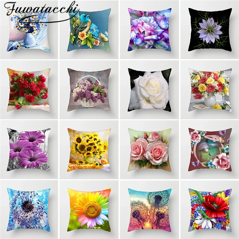

Fuwatacchi Pillow Cover Paintings throw pillows Cushion Cover Home Decor Couples Gifts Throw Randomly Sending