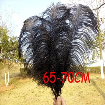 

26-28inch/65-70cm natural black ostrich feathers 5pcs/lot wedding decoration making mask costume feathers sk305