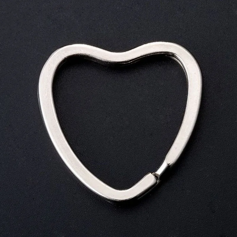 10 шт DIY сердце металлический держатель для ключей разделенные кольца брелок кольцо Петля