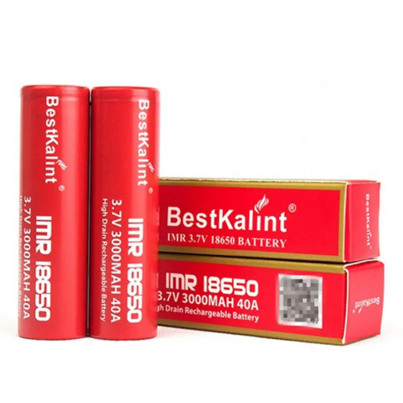 

NEW Bestkalint IMR 18650 battery 3000mAh 40A 3.7v Rechargeable flat Top Batteries electronic cigarette battery