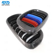X6 F16 kidney grill For BMW X5 F15 Carbon Fiber Bumper Racing Grille Dual Slat 3 Color Gloss Black 2014 2015 2016 2017 2018 2019 pair matte black m color front left right side kidney grille grill for bmw x5 f15 x6 f16 x5m f85 x6m f86 2014 2015 2016 2017