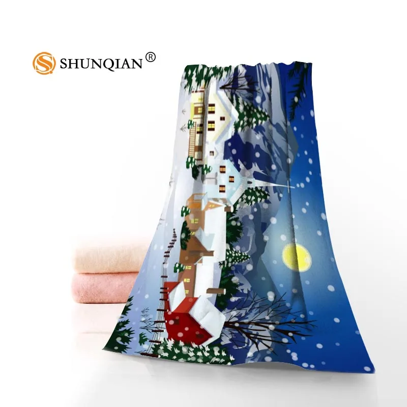 Новое заказное рождественское полотенце с принтом, Хлопковое полотенце для лица/банные полотенца из микрофибры, ткань для детей, мужское, женское полотенце для душа s QW98K - Цвет: Towel