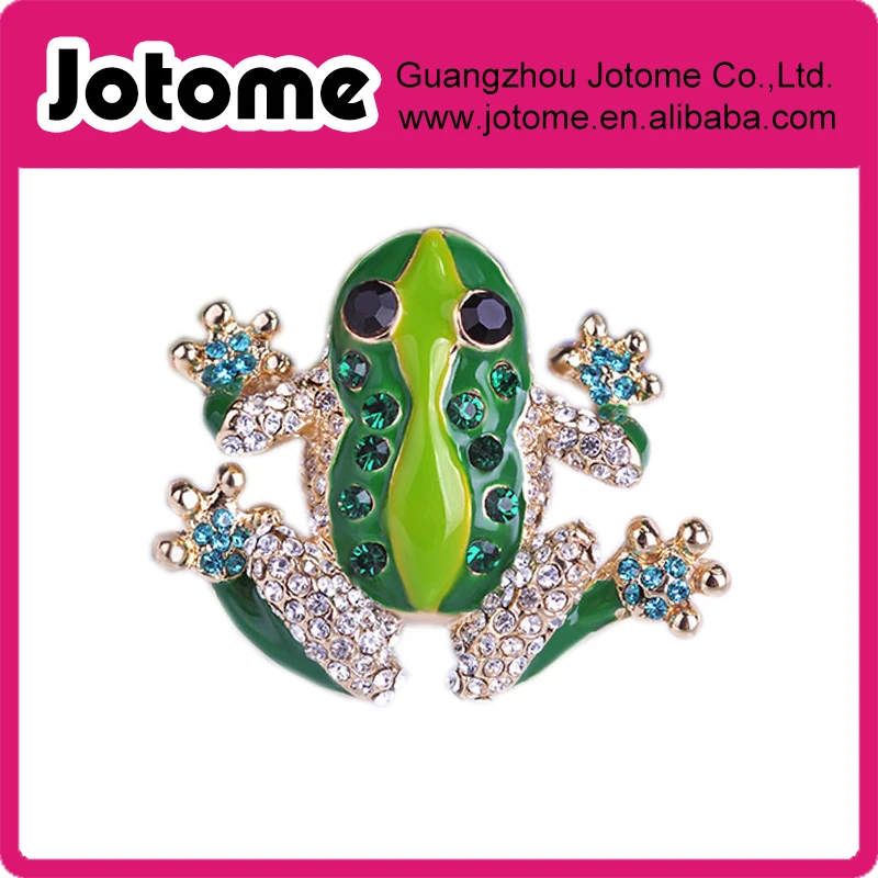 Light Green Rhinestones Animal Jewelry Green Frog Toad Pin Broochpin