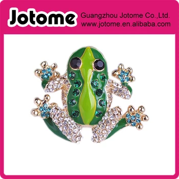 

Light Green Rhinestones Animal Jewelry Green Frog Toad Pin Brooch