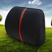 O SHI автомобиль из искусственной кожи+ памяти хлопок Автокресло поддерживает удобные и здоровые поясничные подушки Подушка талии более толстая Подушка