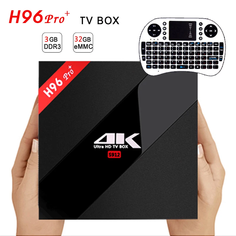 Prix pour H96 PRO + Android 6.0 TV Box Amlogic S912 Octa Core 3G/32G WiFi 2.4G/5.0G BT4.1 KODI Entièrement Chargé H.265 DLNA Miracast 4 K Lecteur Prix pour H96 PRO + Android 6.0 TV Box Amlogic S912 Octa Core 3G/32G WiFi 2.4G/5.0G BT4.1 KODI Entièrement Chargé H.265 DLNA Miracast 4 K Lecteur