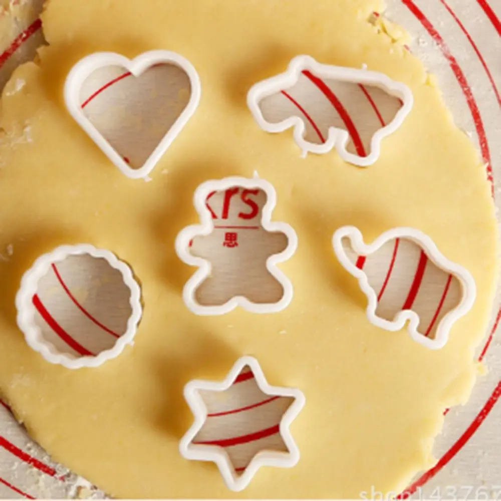 

6PCS New Conch Star Heart Elephant Shapes Cookie Cutter Food Grade Food Plastic Biscuit Mold Baking tools Home Kitchen Supplise