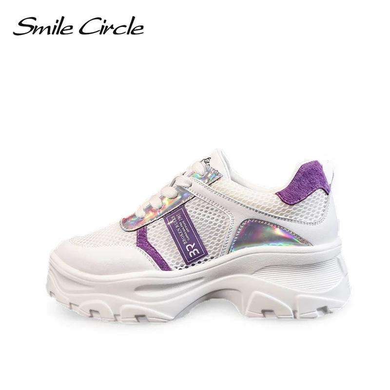 

Smile Circle white sneakers Women Flat platform Shoes 2019 Spring Fashion Breathable Casual High-top Shoes Outdoor Ladies Sneake