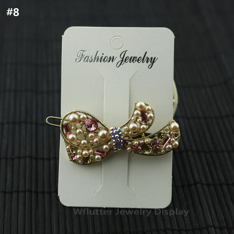 50pcs 5*8 White Paper Hair Clip Packaging Card Headwear Packing Card