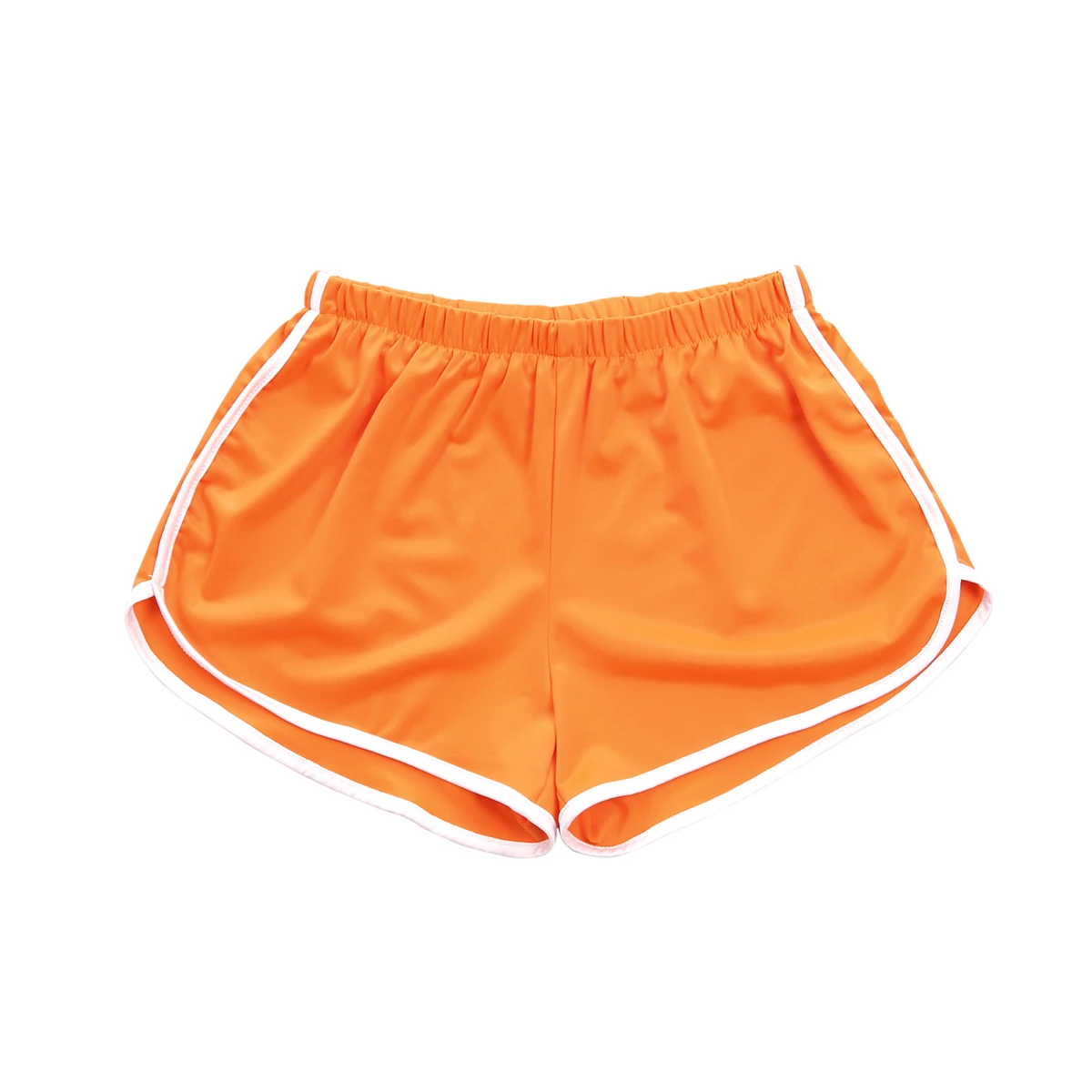 Сексуальные женские летние повседневные шорты, эластичные шорты с высокой талией для фитнеса, спортзала, спортивные шорты, четыре цвета - Цвет: Оранжевый