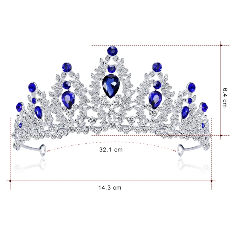 Роскошная свадебная тиара женский головной убор королева принцесса головной убор невесты корона голубой камень
