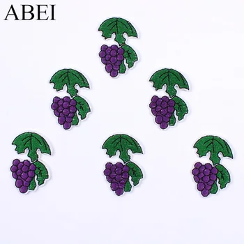 

10pcs/lot DIY Grape Stickers Embroidery Fruits Patch Handmade Clothing Jeans Backpack Coats Sew On Motif Badge Garment Appliques