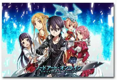 Sword Art Online 2 Kirito Asuna Art Wall Decor Silk Print Poster Sword Art Online 2 Kirito Asuna Art Wall Decor Silk Print Poster