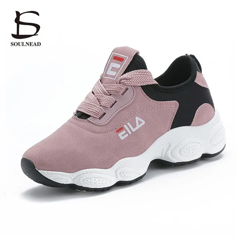 Spring Summer Women Running Shoes New Women’s Sports Shoes Ladies Lace-up Thick Bottom Walking Shoes Female Outdoor Sneakers