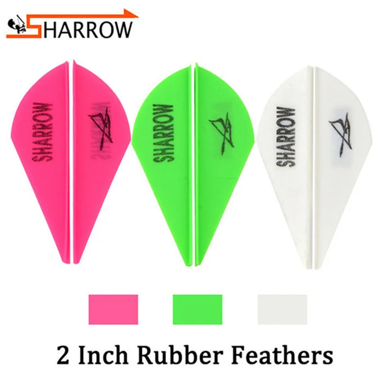 

120pcs Drop-shape Arrow Feathers 2inch Rubber Feather Outdoor Hunting Sports Fletches For Shooting Practice Archery Accessories