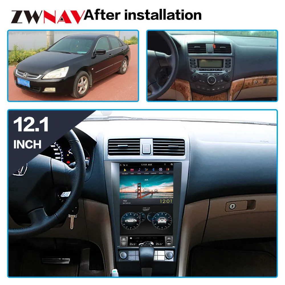 Flash Deal ZWNVA Tesla Screen Android 6.0 Car DVD Player Radio GPS Navigation For HONDA ACCORD Seven 2003 2004 2005 2006 2007 Multimedia 0