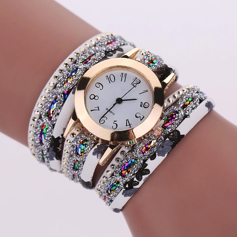 

2019 Fashion Ladies' Fashion Floral Bracelet Watchs Womens Watch Gold Watch Alloy Buckle Leather Hardlex Luxury Small Watch