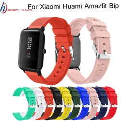 Hero Iand силиконовые ремешок для спортивных часов для Xiaomi Huami Amazfit Bip Смарт-часы 20 мм Замена браслета умные аксессуары