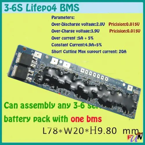 

dykb 3S 4s 5s 6S lifepo4 Li-ion lithium battery BMS protection board 3 4 5 6 cell Electric drill sprayer batteries 3.2v 3.7v