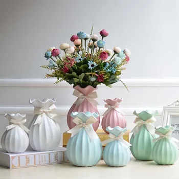 

European macarons ceramic vases hydroponic flowers dried flowers home accessories ornaments manufacturers wholesale florist hot3