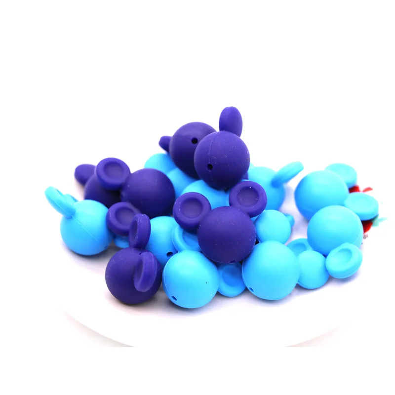 

50 Pcs/Pack DIY Silicone Baby Teether Chew Beads For Nursing Chewing Silicone Beads Necklace Making Baby Teether pendant Chain