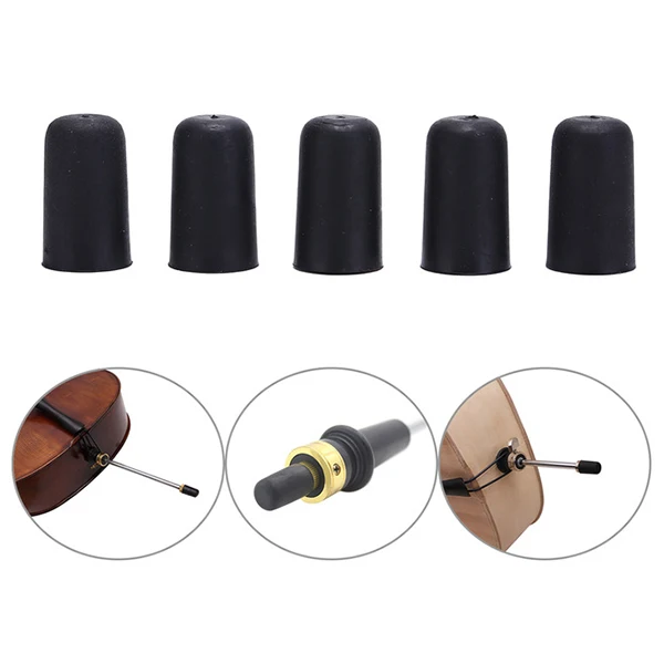 5 Pcs Cello Endpin Tip Protector Rubber Cello tail pin case Tip Cap Protector Non-Slip Mat For Cello Stringed Violin Parts