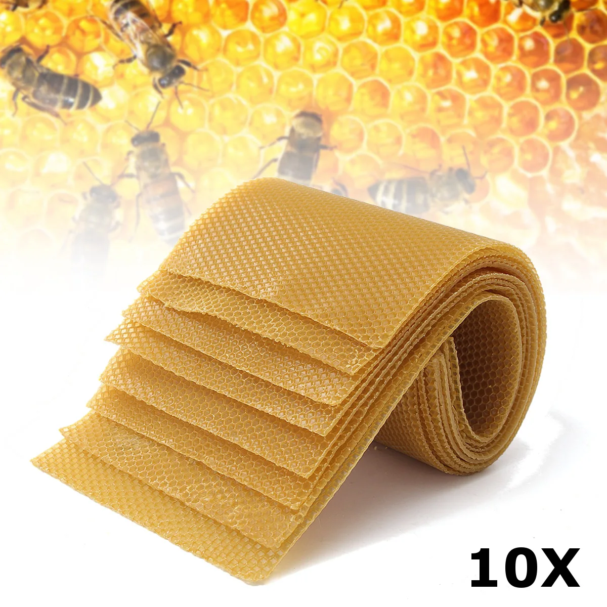 

10pcs Honeycomb Wax Frames Beekeeping Foundation Honey Hive Equipment Tool Beekeeping Tools 415x195mm