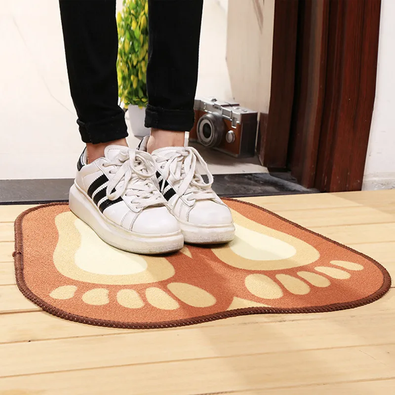 Compare Prices On Orange Bath Rugs Online Ping Low Price 4 50cm Fashion Cartoon Orange Rugs Cute Footprints Feet Bath Mat For Kid Room