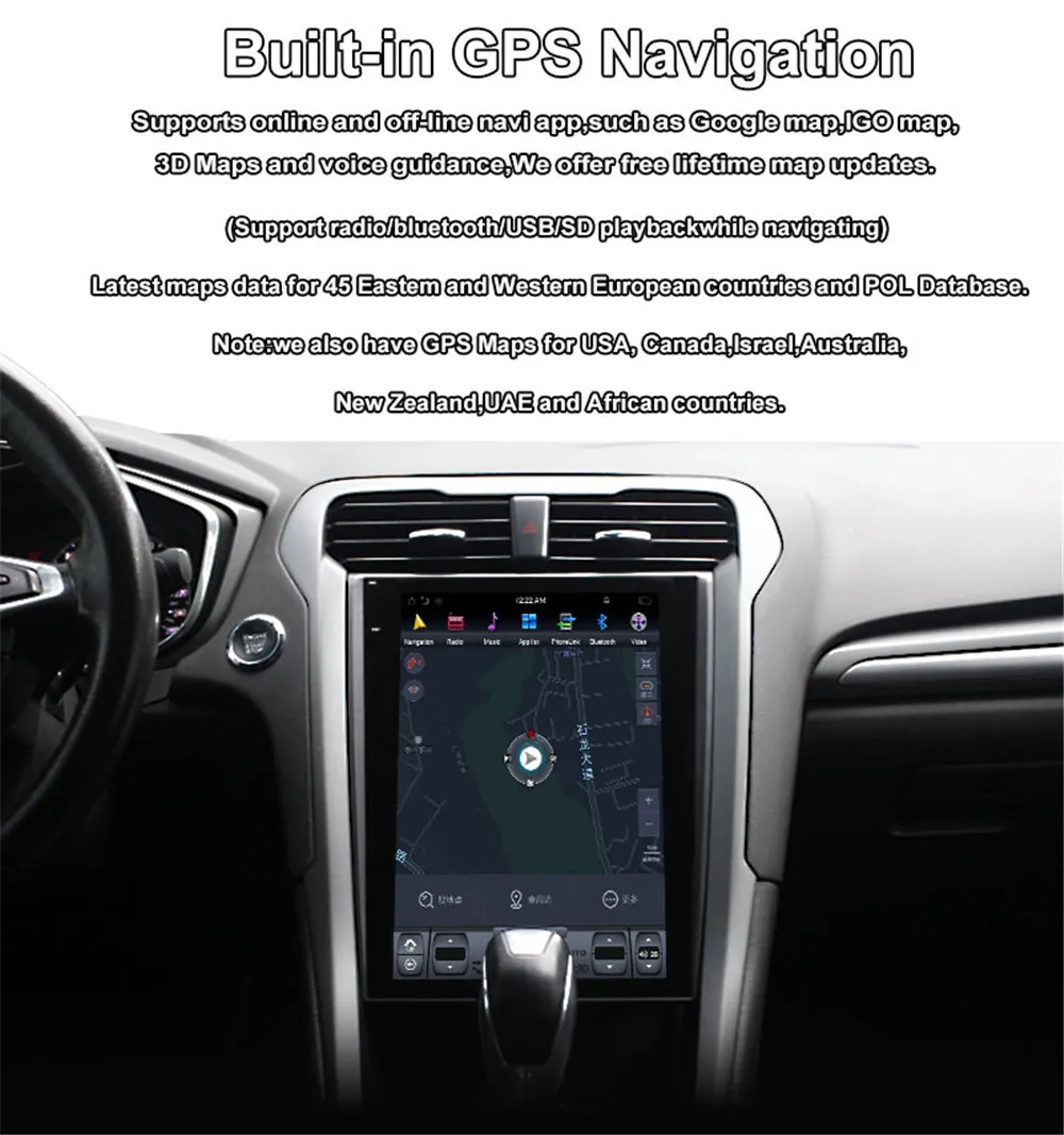 Sale Aotsr 12.1" IPS Android 6.0 Car No DVD Player GPS Navigation For Ford Mondeo Fusion MK5 2013+ stereo auto unit multimedia 5